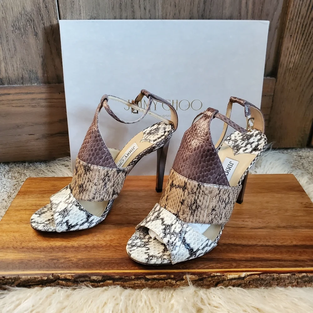 Jimmy Choo Timbus 100 Snakeskin Pump - Picture 1 of 6